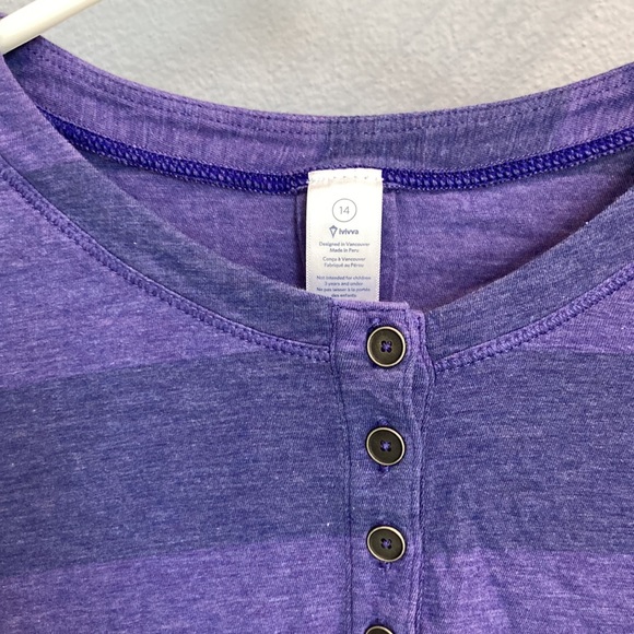 ivivva | 14 Heather Peaceful Practice Pima-Blend Henley - Picture 4 of 7